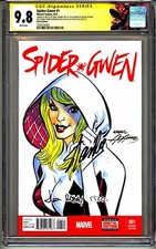 SPIDER-GWEN 1 CGC SS 9.8 STAN LEE, LATOUR,RENZI,RODRIGUEZ, SKETCH BY NEAL ADAMS picture