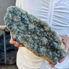 7.9lb NATURAL Green Cube FLUORITE Quartz Crystal Cluster Mineral Specimen heali picture