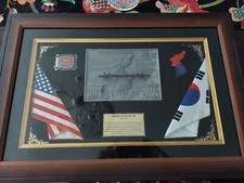 Korean War 50th Anniv DMZ Wire Framed Shadow Box American Legion Presentation picture