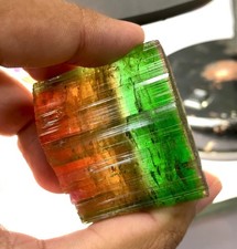 168 Gm Watermelon Tourmaline Huge Size Gemmy Single Well- Terminated Crystal—AFG picture