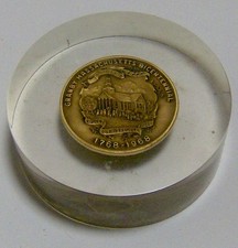 vintage GRANBY Massachusetts 1968 BICENTENNIAL medal ALDRICH MILL WATER WHEEL picture