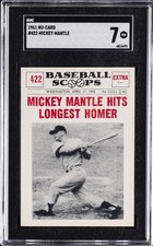 1961 NU-CARD #422 MICKEY MANTLE SGC 7 picture