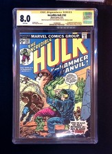 Incredible Hulk #182 Marvel 1974 CGC 8.0 SIGNED Stan Lee David Parsow Collection picture