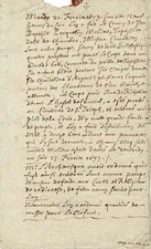 Manuscript. Detailed report of MOLIERE’s funeral. 1673 picture