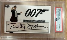 James Bond Timothy Dalton Autograph Auto Card Ian Fleming PSA 10 Custom picture
