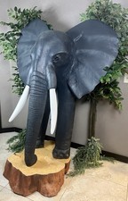 Monumental 6’ Plus Hand-Carved African Elephant Sculpture picture