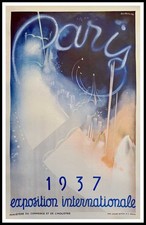 BAUDOUIN-LODS: Paris 1937, old original advertising poster signed 1937 picture
