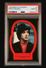 Rocky Balboa Topps 1979 Rocky II RC Rookie Meet Rocky Sticker PSA 10 Gem POP 6 picture
