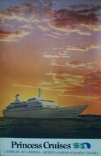 PRINCESS CRUISES LINE CARIBBEAN MEXICO HAWAII 1977 Travel poster 25x40 NM picture