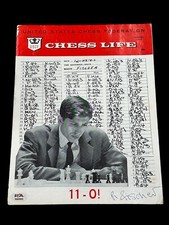 Bobby Fischer World Champion Chess Life Signed Autograph Photo Magazine PSA DNA picture