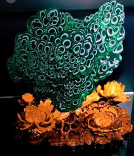46.29lb Large Natural Cat Eye Green Malachite Silk Surface Mineral Specimen picture