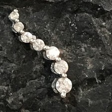 Solid 10K White Gold Diamonds Pendant Journey .28CTTW Helzberg 16mm 0.61gr picture