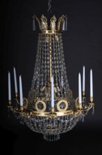 Empire Crystal Chandelier, Chandelier Charles X, Matte Gold Plating F-Pf-1 picture