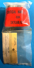 PROJECT SKYLAB OWS BAGGED CONNECTOR TAG & STAMPS & RED CRITICAL HARDWARE STICKER picture