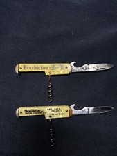 Vtg Pearl Handle Corkscrew Bottle Opener Printed Benedictine Julius Wile Import picture
