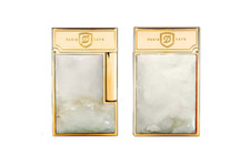 S.T.DUPONT STONE OF FORTUNE COLLECTION CURVED STONE LIGHTER WHITE OPAL 016413 picture