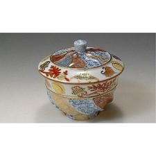 Teacups with Lids, Kyoto Ware/Kiyomizu Ware, Set of 5, Ceramic, Japanese Tablewa picture