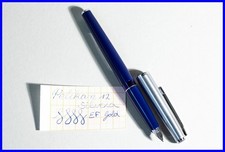 Pelikan P12 Silvexa Cartridge Fountain Pen in Blue & Steel with EF 14K White Gold Nib picture