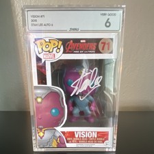 🔥Rare Funko Pop Marvel Vision #71 Vaulted Autographed Stan Lee Avengers🔥 picture