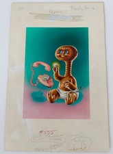 🔥 1/1 JOHN POUND E.T. Original Series GPK OS 14 Card Art Painting 1988 #555a b picture