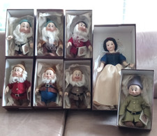 Snow White & the Seven Dwarfs R John Wright Doll Set Boxes Dopey Grumpy Sleepy + picture