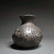 CIRCA NEAR EASTERN SCYTHIAN SILVER RITUAL VESSEL WITH SCENES OF EARLY HERCULES. picture