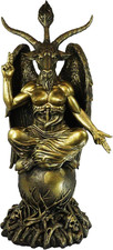 Ebros Gold Tone 3 Feet Large Oversized Sabbatic Goat Baphomet Statue Goat of Men picture