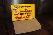 SCARCE 1950s INDIAN MOTORCYCLE MOTOR OIL DEALER 2-SIDED PAINTED METAL SIGN SCOUT picture
