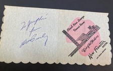 Elvis Presley 1st Las Vegas debut signed New Frontier Casino Napkin 1956, Rare  picture