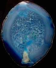 Stunning Large Blue  Agate Slice With Natural 