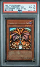 Yugioh Exodia the Forbidden One 1st Ed LOB Wavy LOWERED NAME PSA 10 GEM MINT picture
