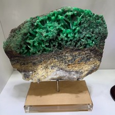 11.9LB Natural emerald raw Crystal Quartz Ore Healing Mineral Specimen+base picture