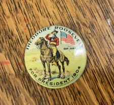 Teddy Roosevelt 1904 Campaign Pin Button 1 1/4