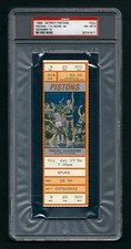 PSA 8 1986 UNUSED NBA BASKETBALL TICKET LARRY BIRD ISIAH THOMAS BILL WALTON picture