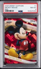 2025 TOPPS CHROME DISNEY SAPPHIRE EDITION RED #1 MICKEY MOUSE 5/5 PSA 8 picture