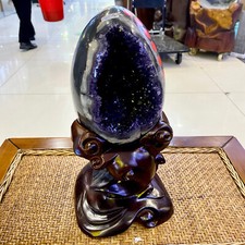 9.7LB Large Natural Amethyst geode quartz cluster crystal Egg specimen Healing picture