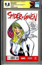 š„SPIDER-GWEN 1 CGC SS 9.8 STAN LEE SKETCH BY NEAL ADAMS INSCRIBED ULTRA RAREš„ picture