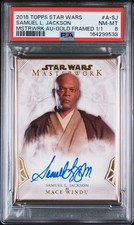 2018 TOPPS STAR WARS MASTERWORK AUTO MACE WINDU/SAMUEL L. JACKSON 1/1 PSA 8 AUTO picture