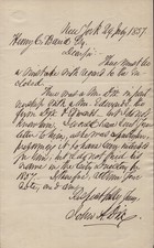 JOHN A. DIX - AUTOGRAPH LETTER SIGNED 07/29/1857 picture
