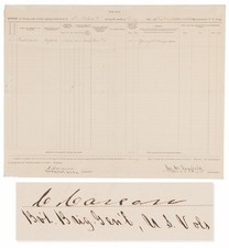 Rare Kit Carson signs as Commander of Ft Garland on Colorado frontier 1867 PSA picture