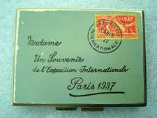 PARIS 1937 L’Exposition Internationale Compact Antique Deco Envelope Souvenir picture