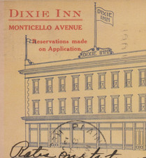 1907 Dixie Inn Monticello Ave undivided Postcard Norfolk Virginia W S Thomason picture