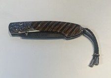 WILLIAM HENRY KNIFE B12 WATCH GEARS 06/10 Damascus Steel Blade RARE FIRST DESIGN picture