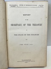 RARE 1865 VOL.1 SEC. OF THE TREASURY REPORT CIVIL WAR END 39th CONGRESS picture