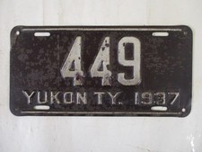 1937 Yukon License Plate Tag SP picture