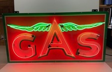 FLYING A DIE CUT NEON SIGN. NICE NOS SIGN ARTICULATE DETAIL GREAT COLORS picture