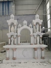 BEAUTIFUL GOTHIC RELIGIOUS CHURCH ALTAR WITH STATUES - CA4L picture