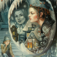 Stunning Hand Painted FEDOSKINO Russian lacquer box Snow/Winter Queen - signed picture