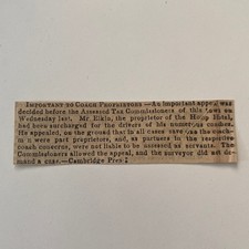 Important to Coach Proprietors Assessed Tax 1834 London Clipping SAI2-M4 picture