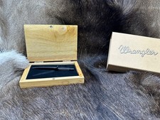 Wrangler Miniature Dagger Knife Mint In Wood Display Case #13 picture